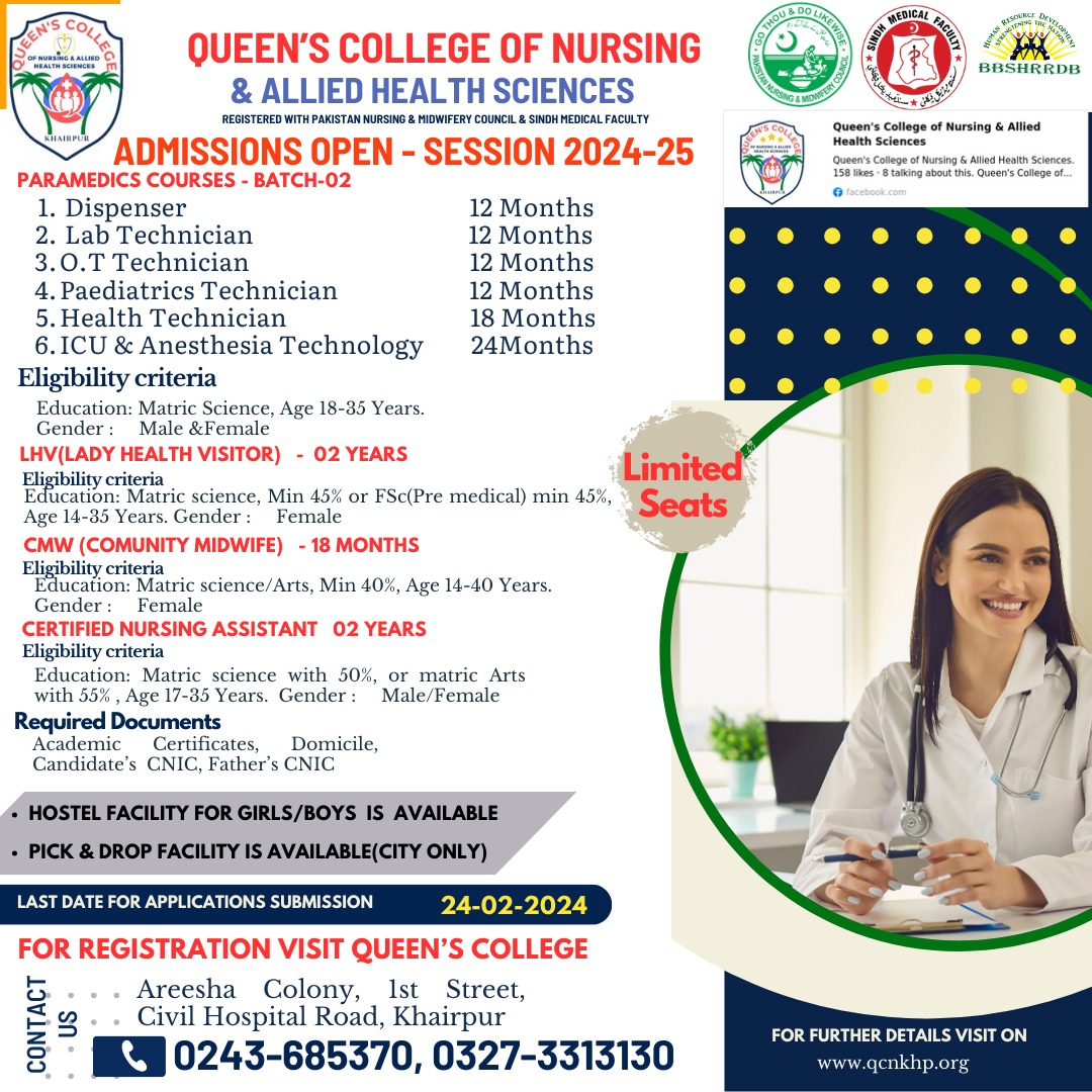 Admission Home - Queen's College of Nursing & Allied Health Science